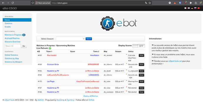 eBot gestion du tournoi